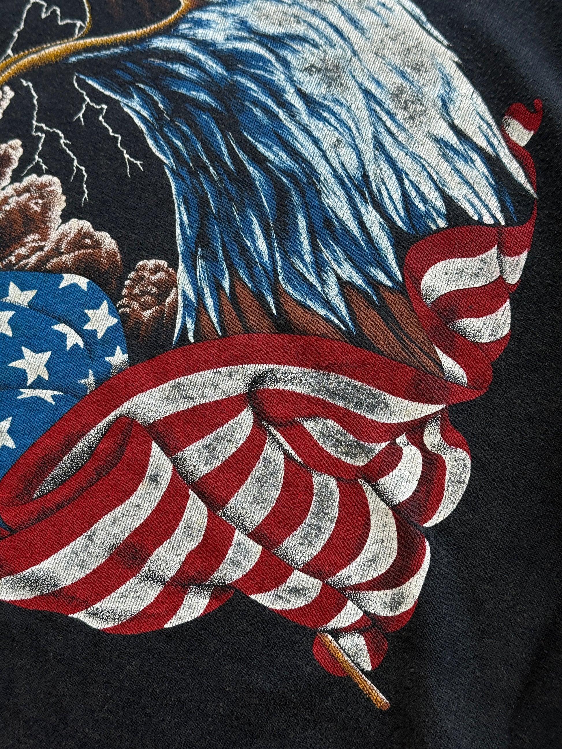 American Eagle Bald Eagle USA Flag 90's Vintage Graphic Sweatshirt - Medium