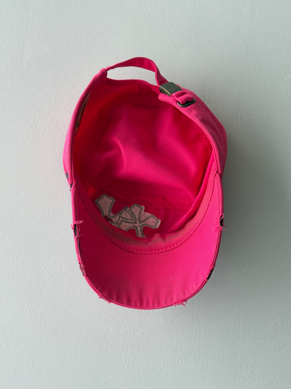 Pink Crucifix Y2K Cadet Cap Military Style 00's Grunge Aesthetic