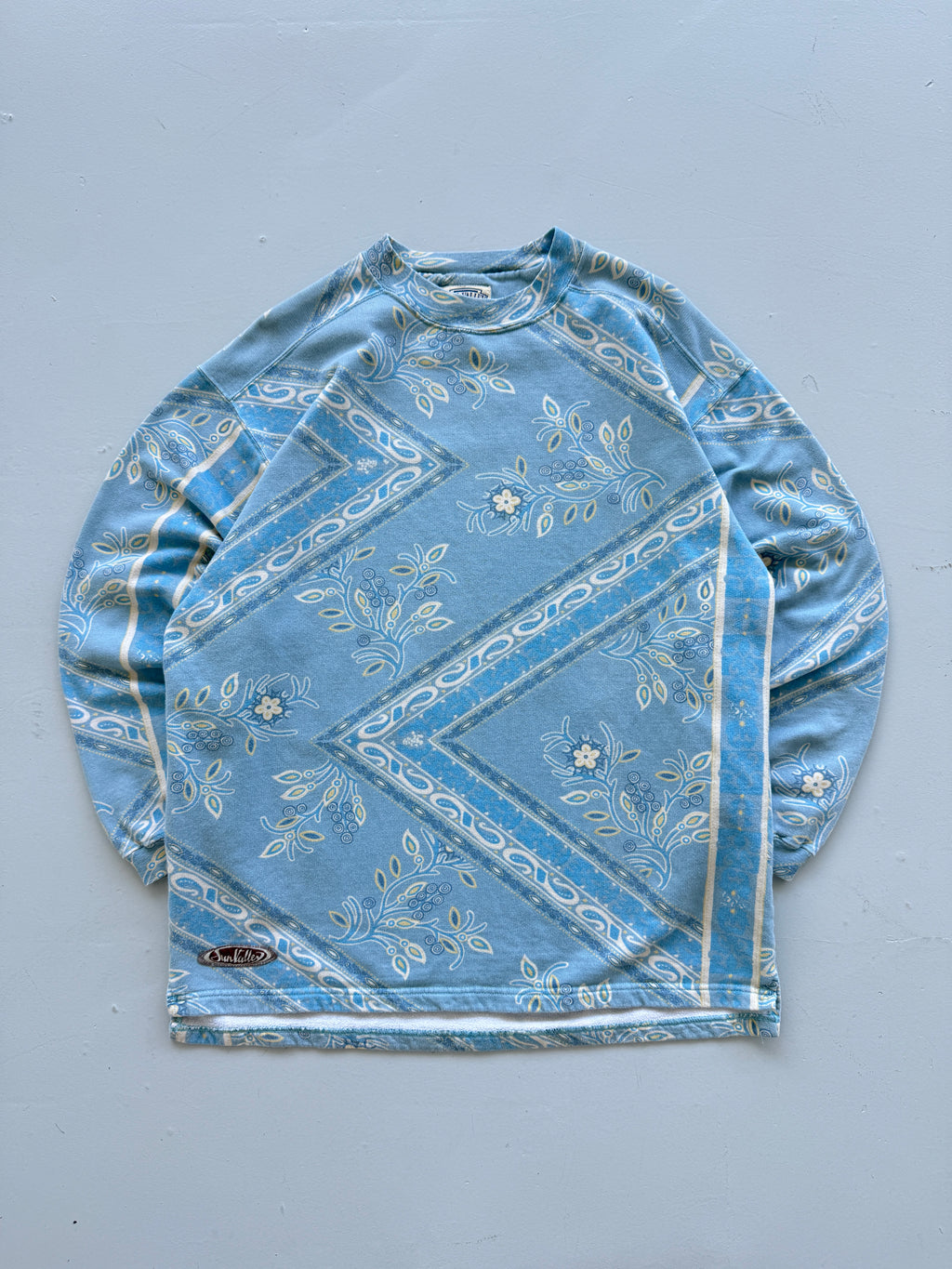 Sun Valley Paisley Print 90's Vintage Surf Sweatshirt - Large Oversized