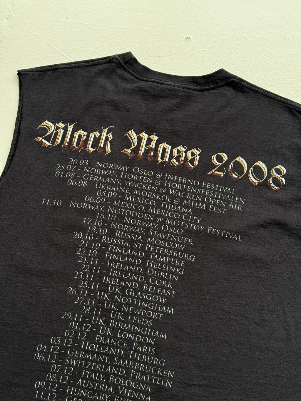 Black Gorgorath Black Mass 2008 Tour Graphic Cut-Off Vest - Medium