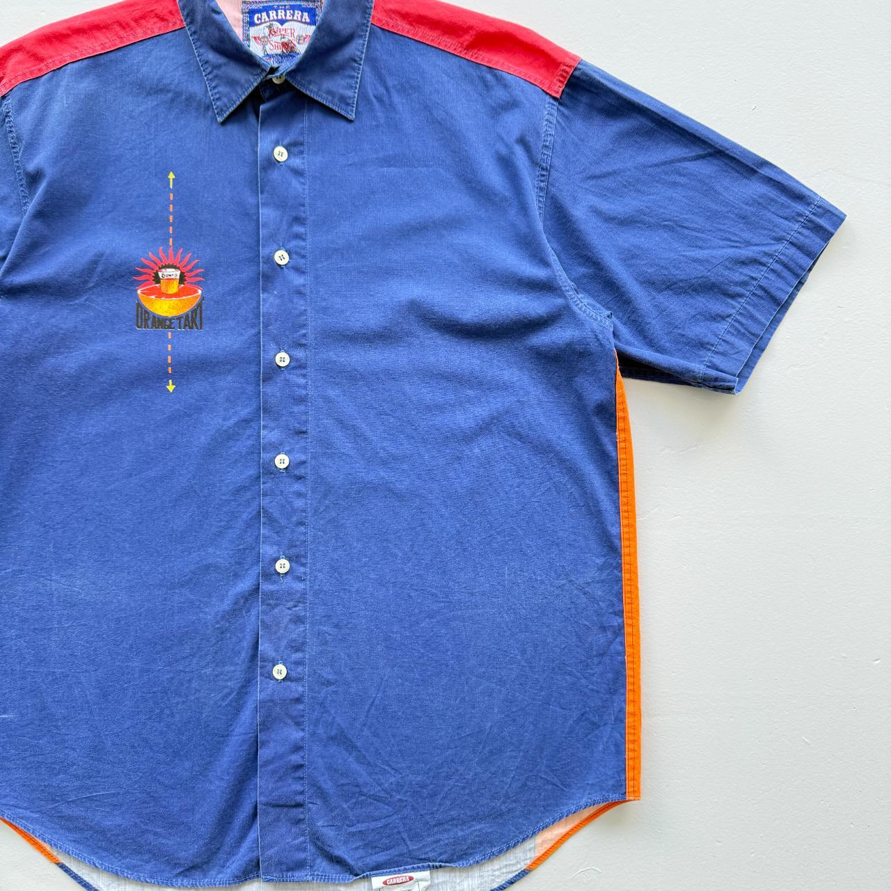 Navy Blue Carrera Vintage 90's Summer Lightweight Shirt - Medium