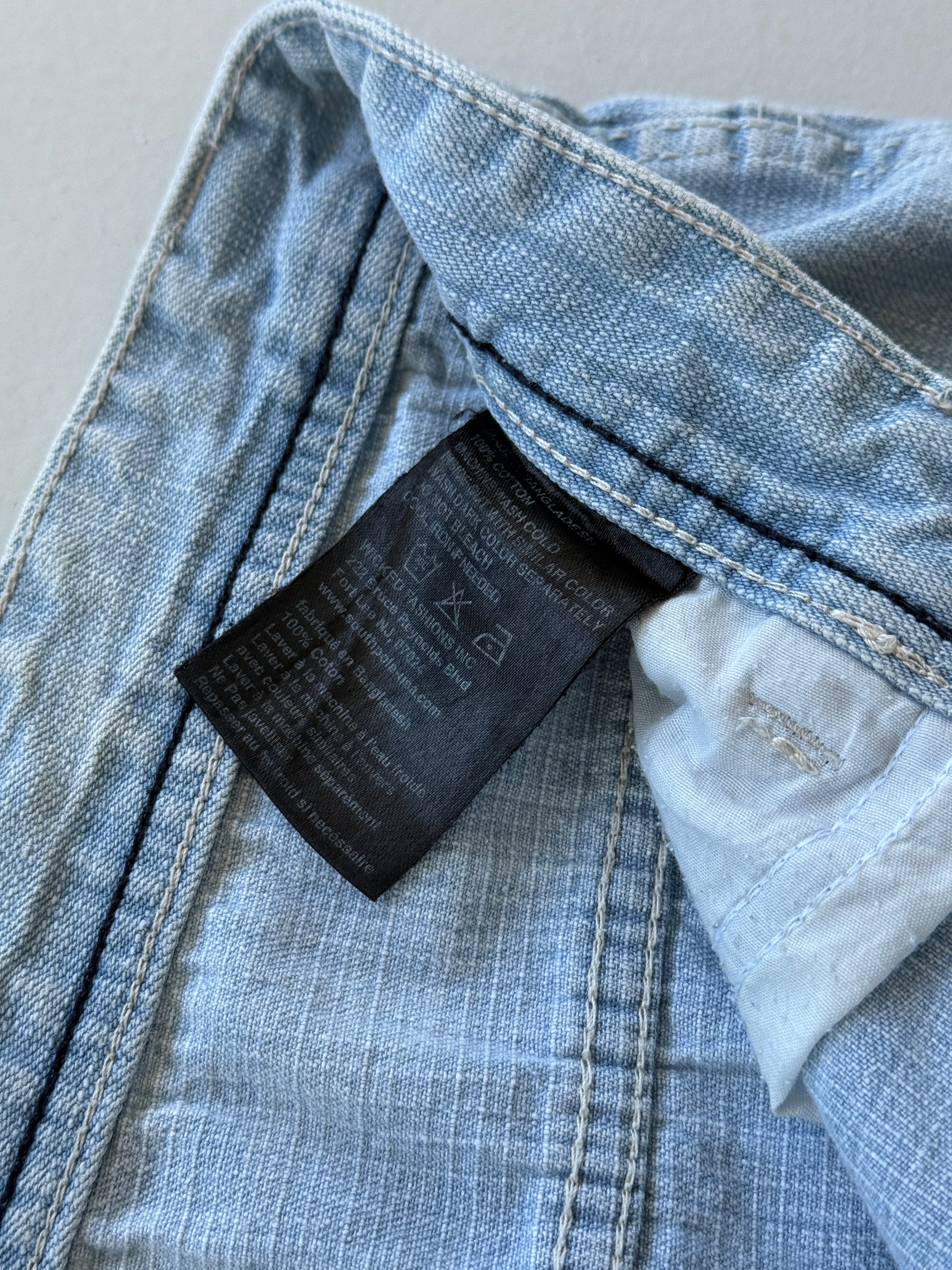 Light Blue Southpole 00's Vintage Y2K Baggy Hip Hop Denim Shorts - W38 x L10