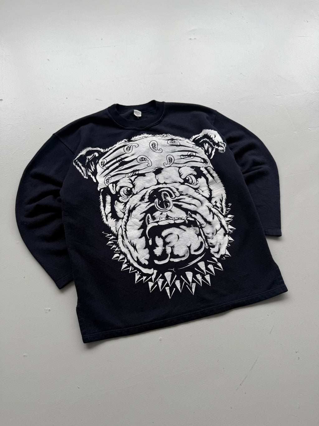 Black American Bulldog Graphic 90's Vintage Sweatshirt - Medium