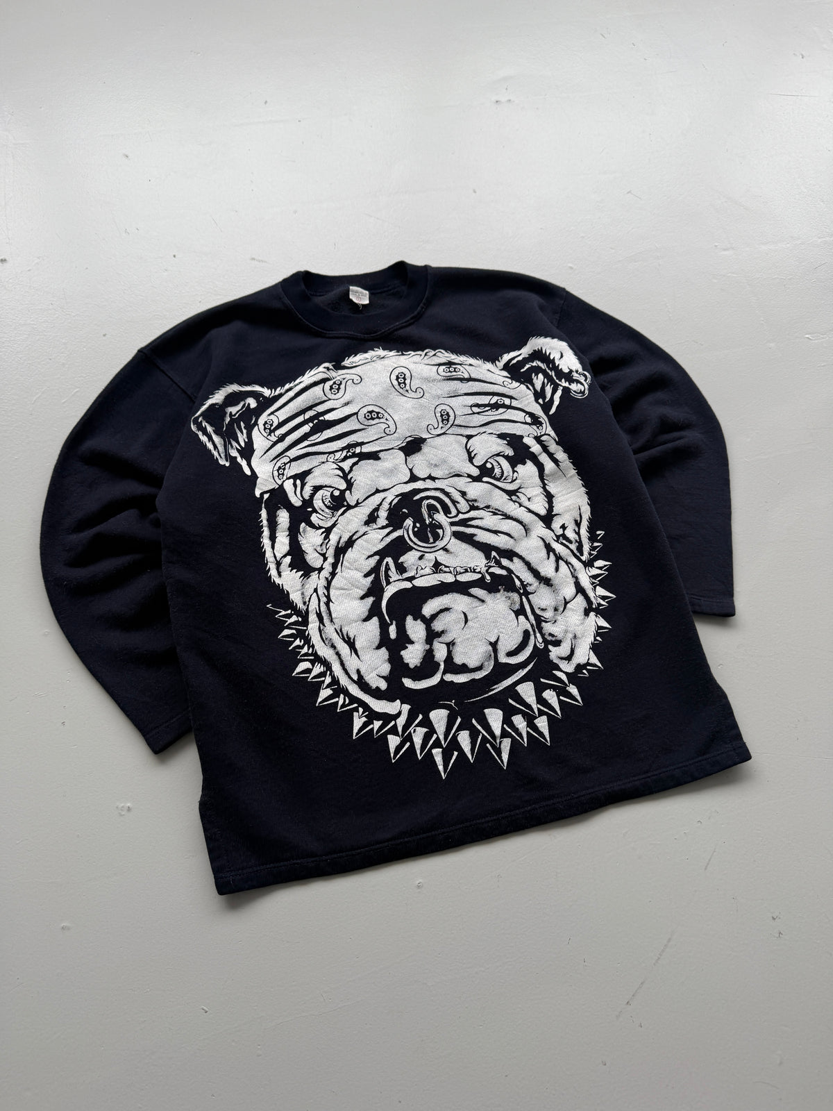 Black American Bulldog Graphic 90's Vintage Sweatshirt - Medium