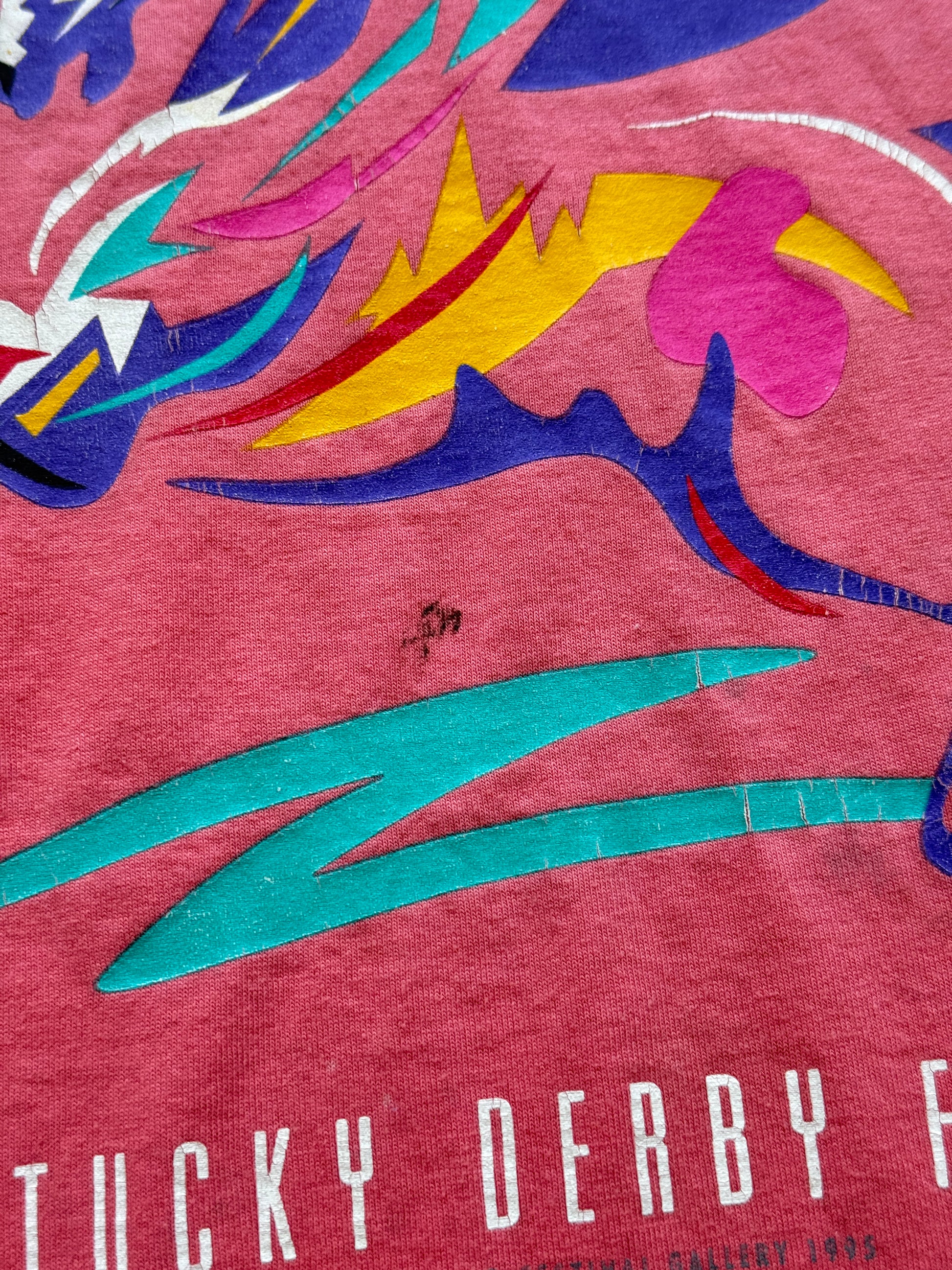 Pink Kentucky Derby Festival 90's Vintage Single Stitch Graphic T-Shirt - Large