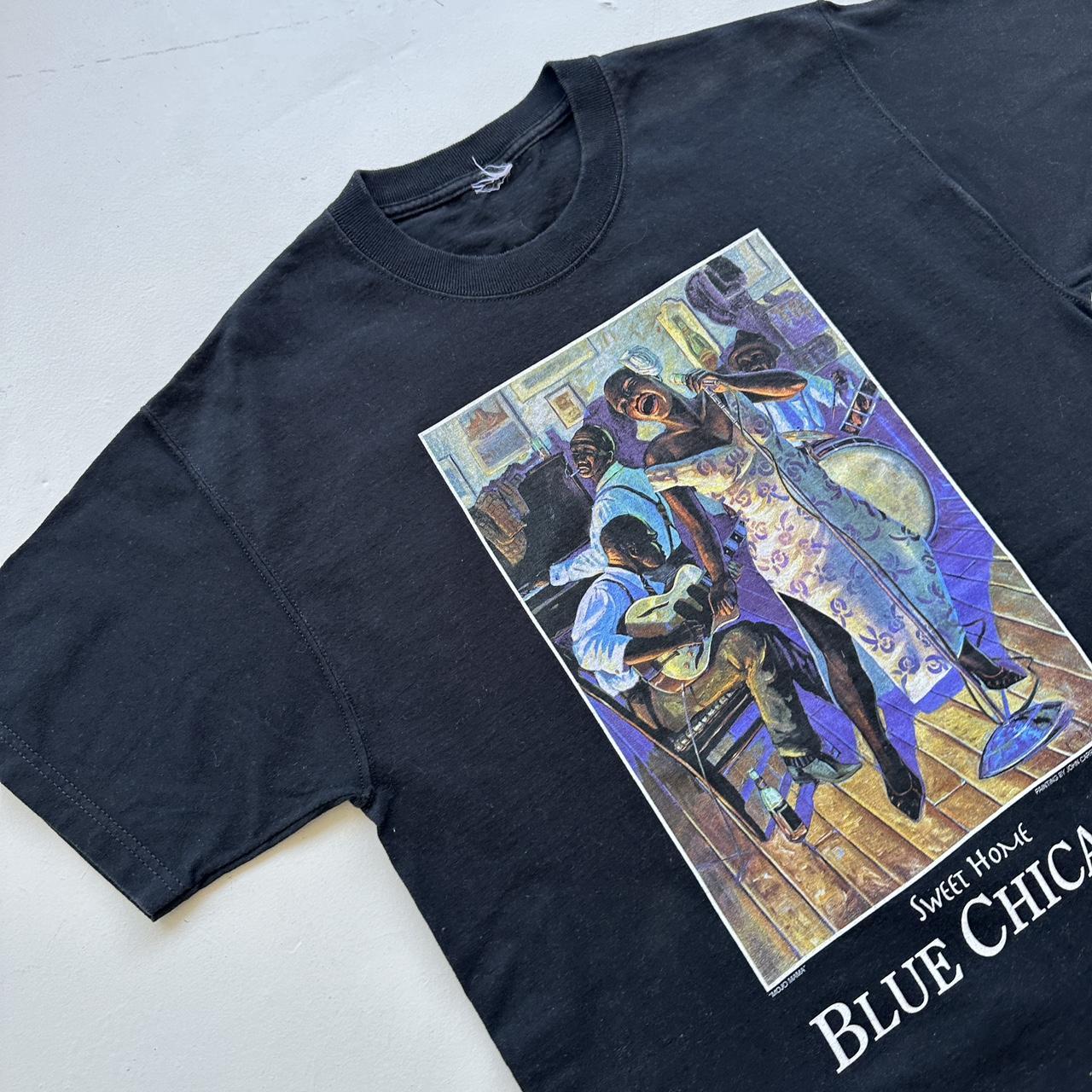 Black Chicago Blues 90s Vintage T-shirt - Large