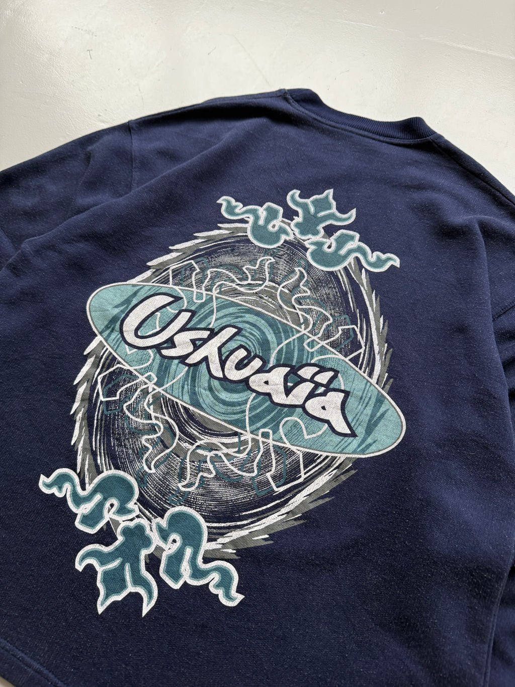 Navy Blue Ushuaia 90's Vintage Surfer Graphic Sweatshirt Jumper - Large