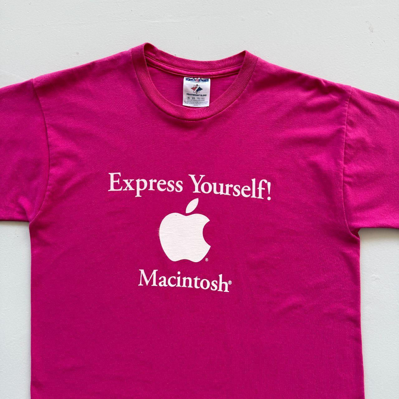 Pink Apple Computer 00s Vintage Macintosh Graphic T-Shirt - Small