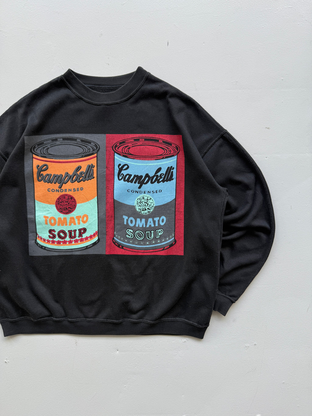 Black Campbell Soup 90's Vintage Andy Warhol Graphic Sweatshirt - Small