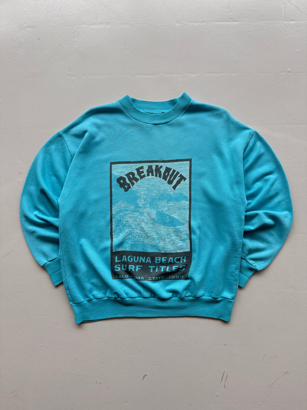 Blue Breakout 90's Vintage Graphic Sweatshirt Jumper - Small