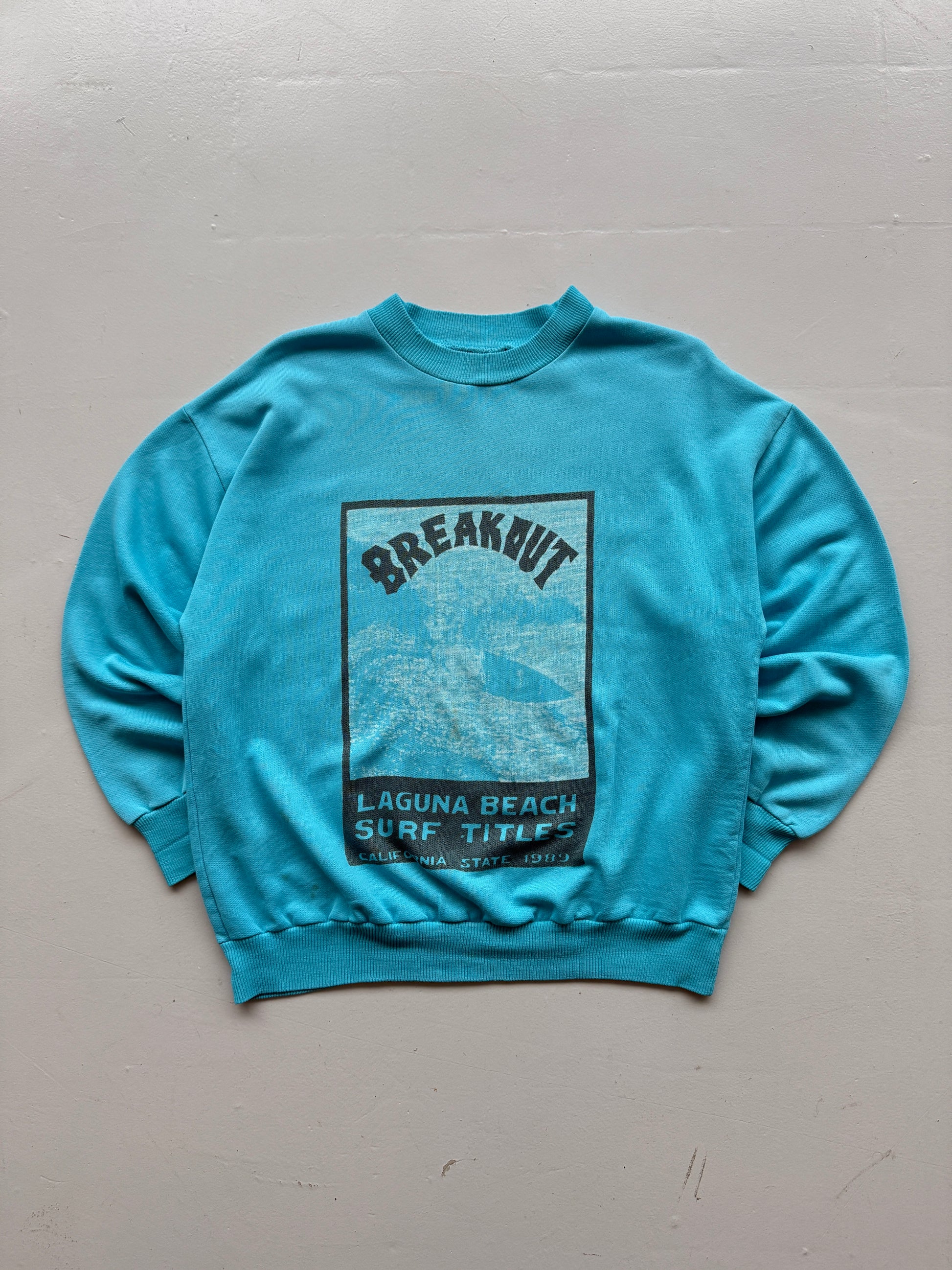 Blue Breakout 90's Vintage Graphic Sweatshirt Jumper - Small