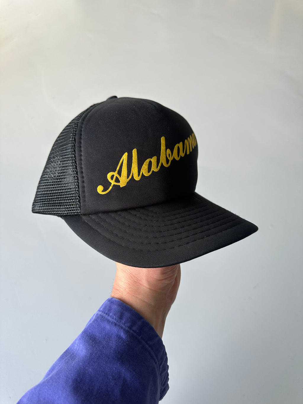 Black Vintage SnapBack Trucker Cap Foam & Mesh Alabama Script