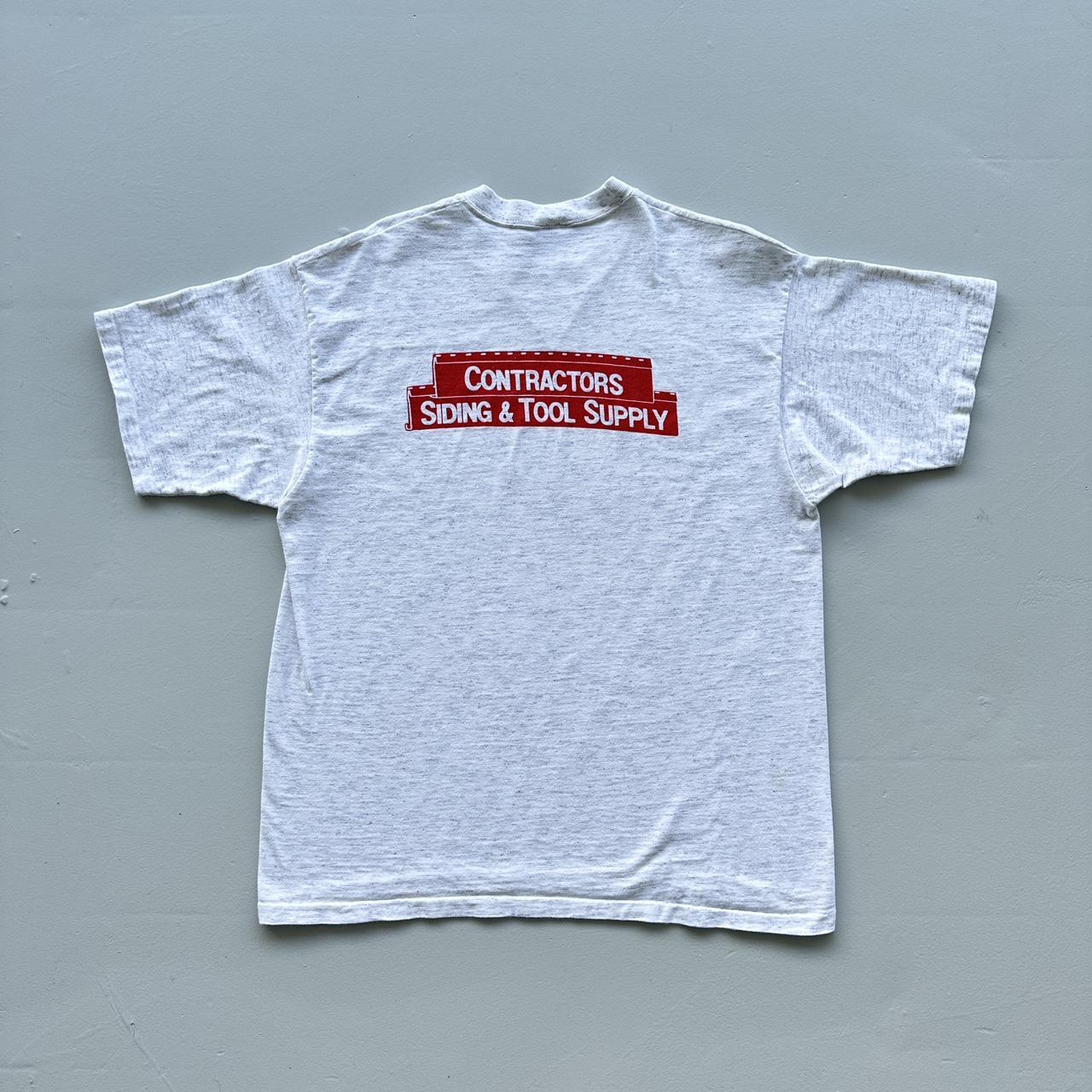 Grey Side Swiper Contractor Vintage 90s T-shirt - XL