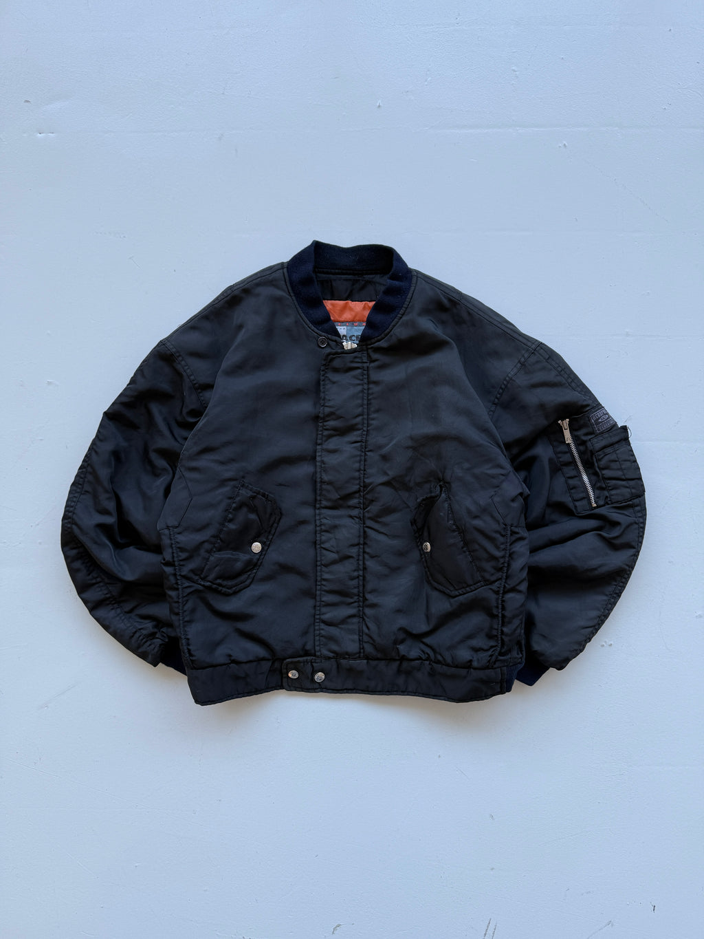Black Acro Pole 90's Vintage Bomber  Jacket - Medium