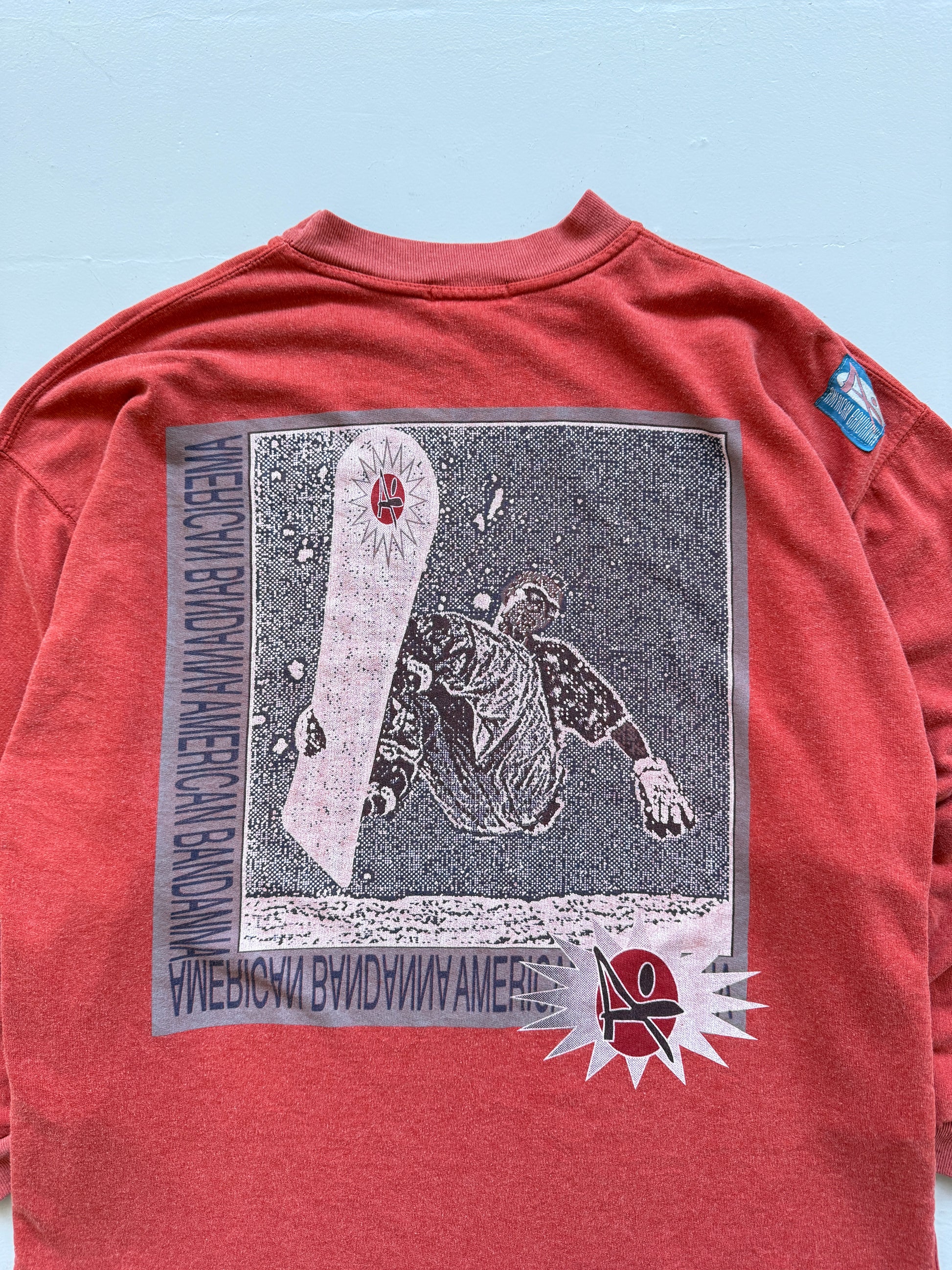 Red American Bandana 90's Vintage Snowboarding Sweatshirt Jumper - Large