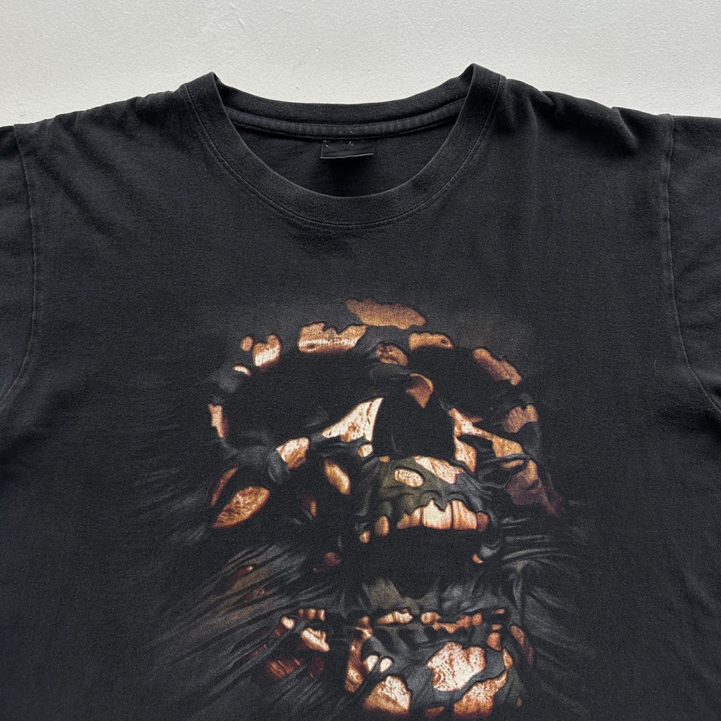Black Gothic Skull Y2K 00s Vintage T-shirt - Boxy Large