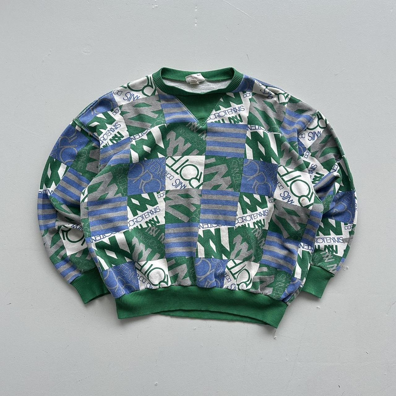 Blue Green Doro Tennis Vintage Graphic Sweatshirt - Men’s Boxy Small / Women’s 10/12