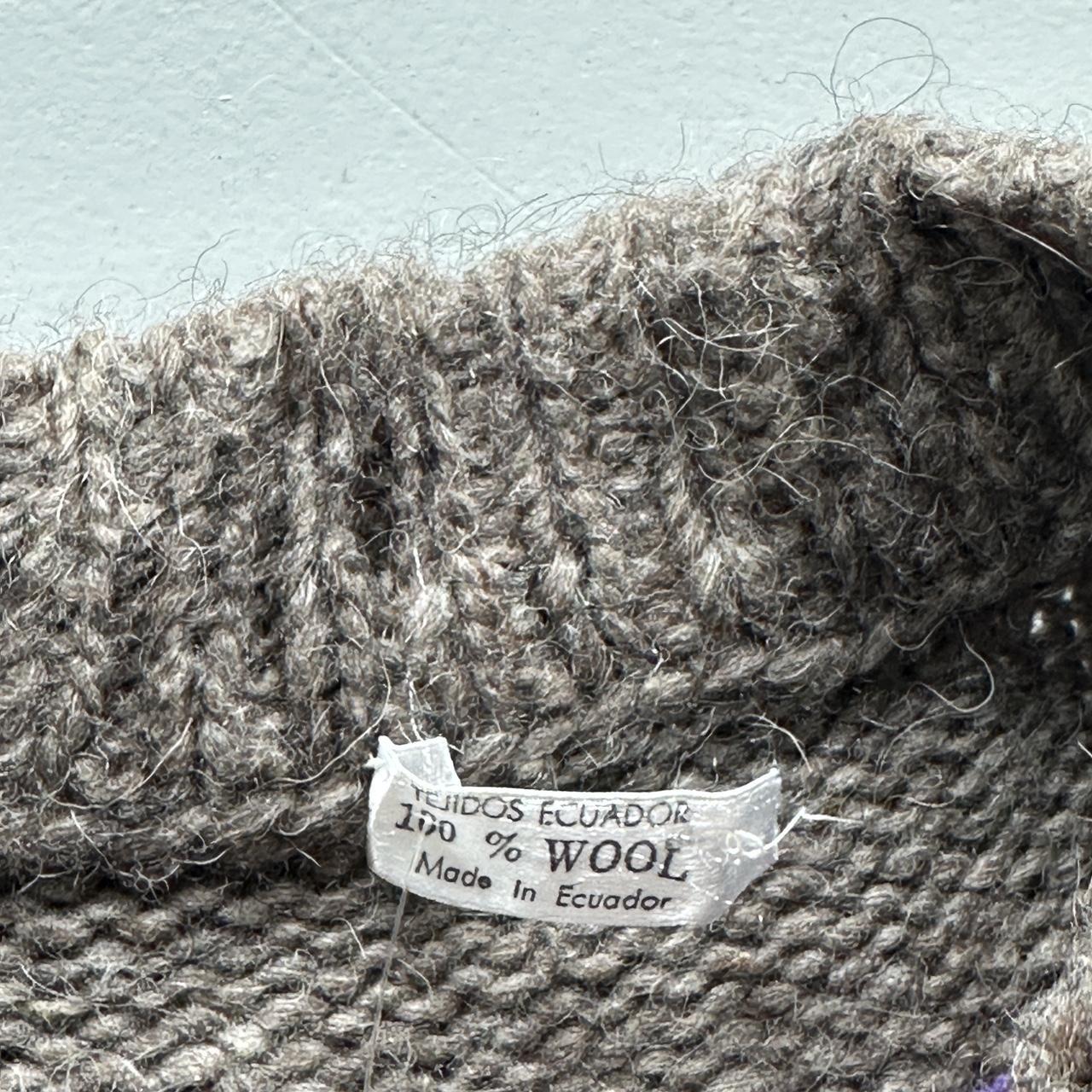 Grey Ecuadorian 80s Chunky Knit Jumper - Large