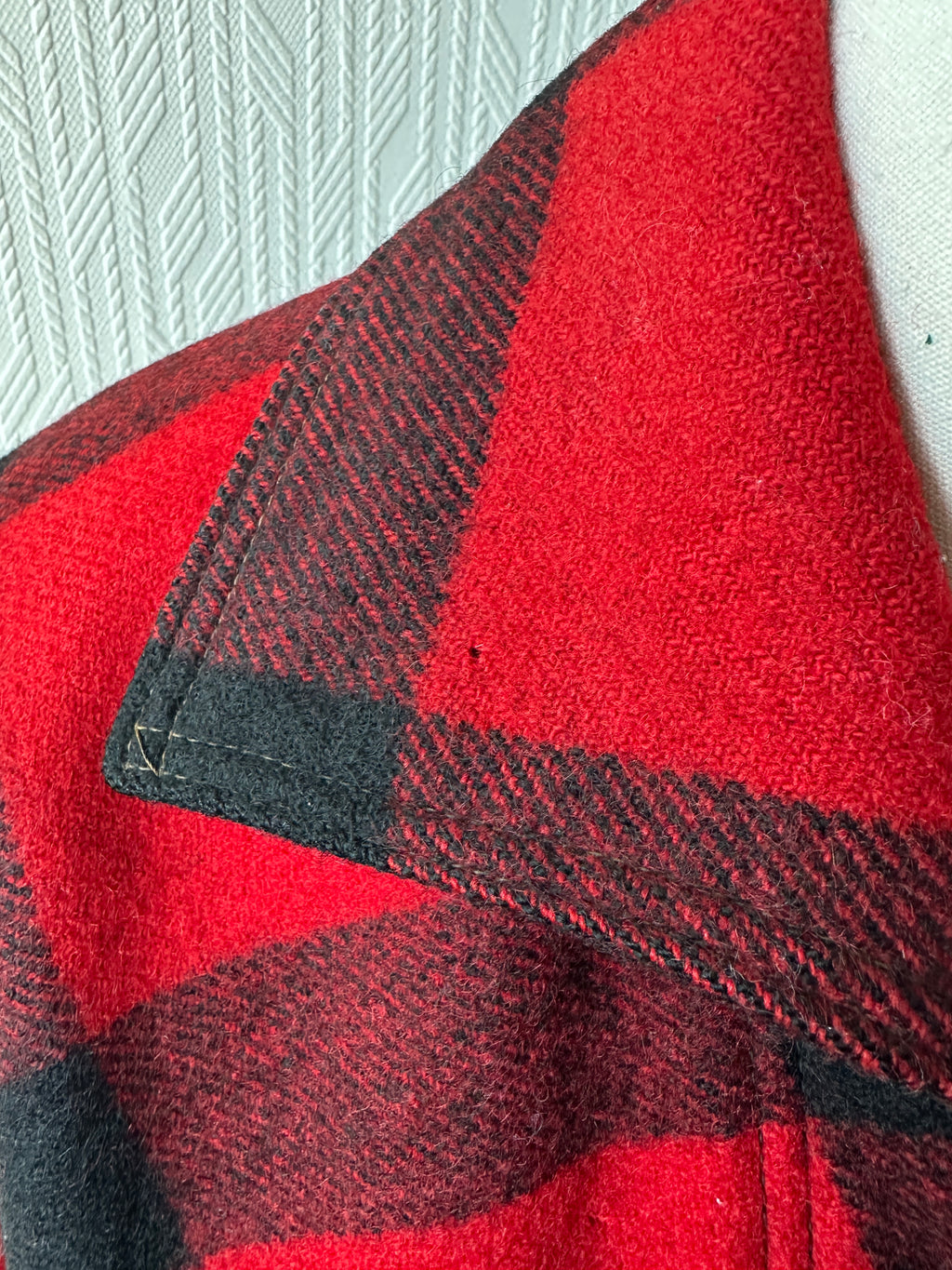 Rad Black White Stag 80's Vintage Wool Buffalo Plaid Jacket - Small