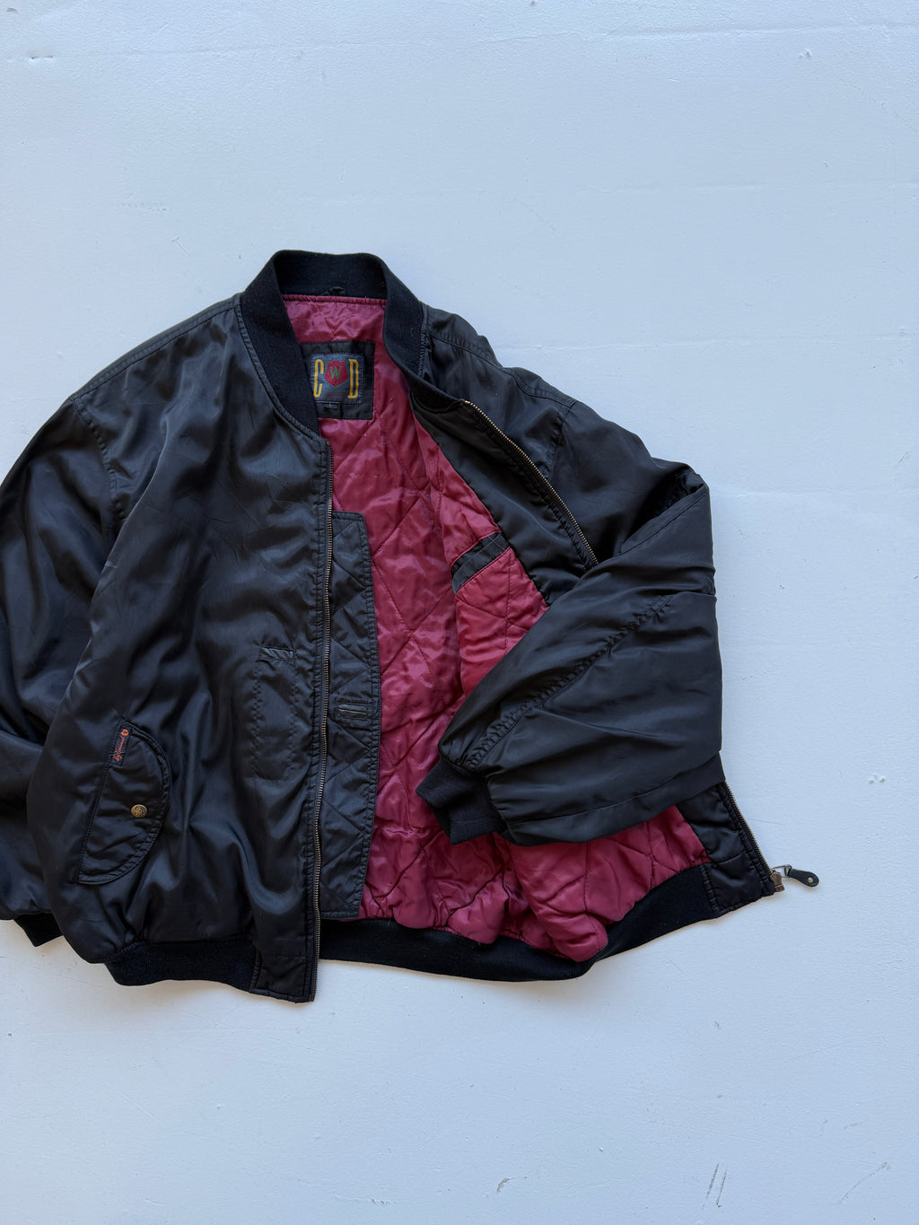 Black CWD 90's Vintage Bomber Jacket - Large