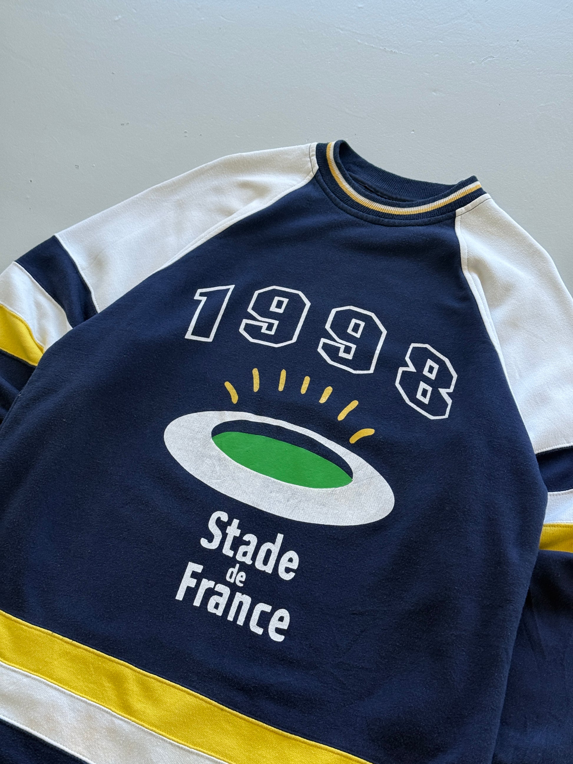 Navy Blue Stade de France 90's Vintage Rugby Graphic Sweatshirt Jumper - XL