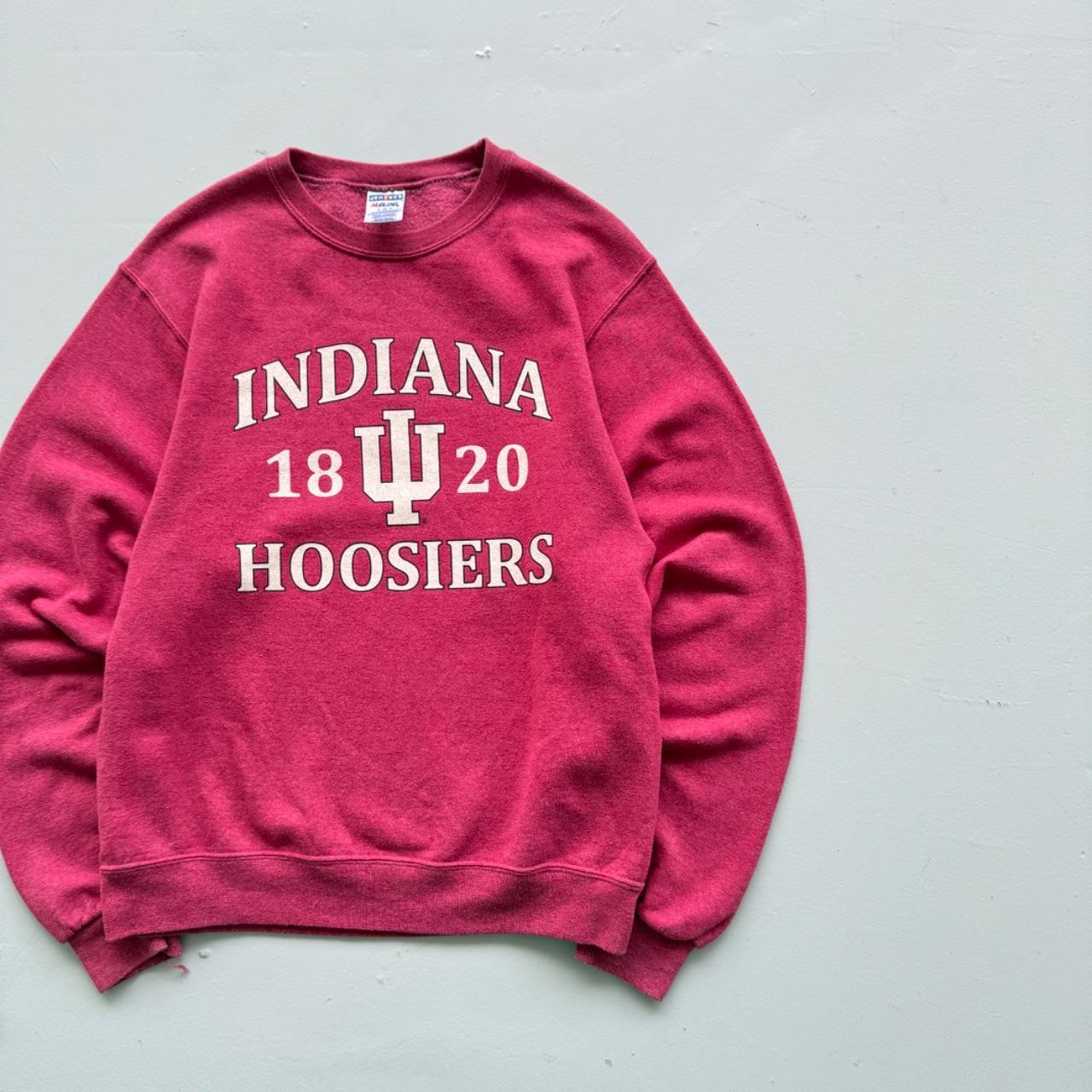 Red Pink Indiana Hoosiers 00’s Raglan Vintage Graphic Sweatshirt - Small