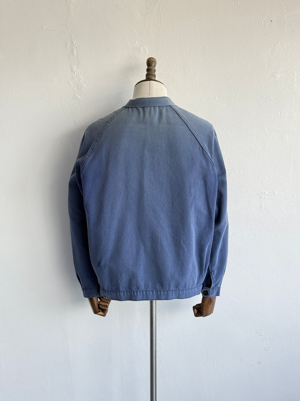 Thrashed Blue French 1960s Vintage Workwear Chore Jacket CH494 - Small
