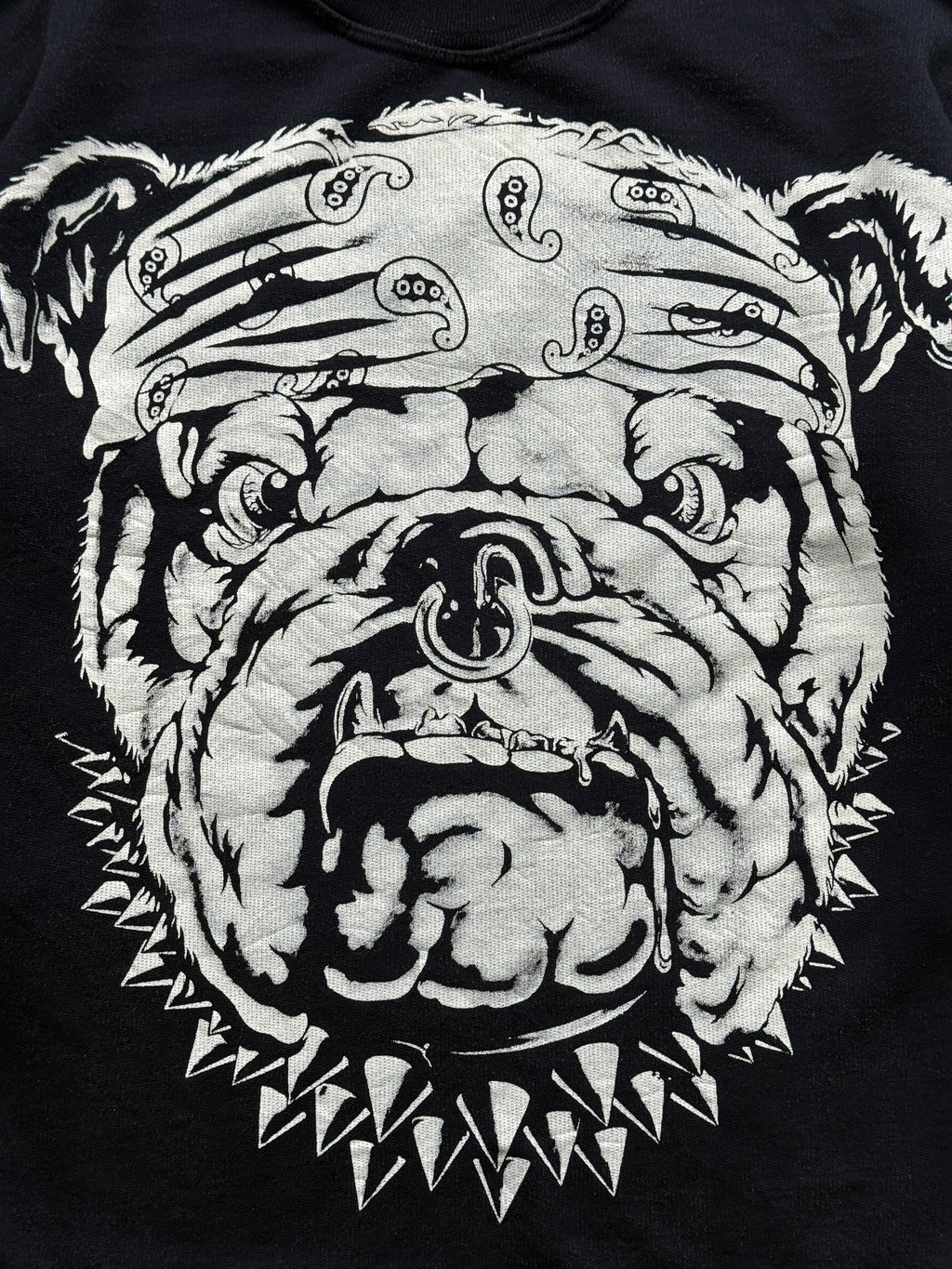 Black American Bulldog Graphic 90's Vintage Sweatshirt - Medium