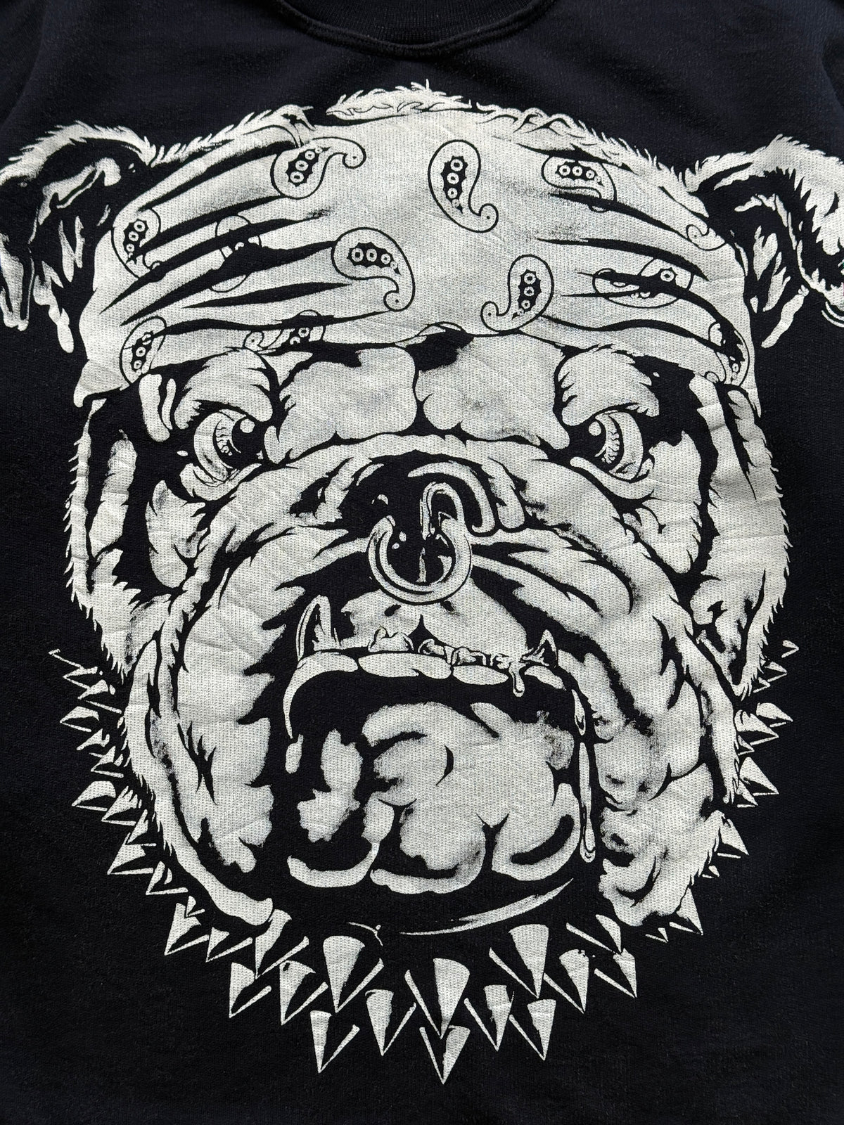 Black American Bulldog Graphic 90's Vintage Sweatshirt - Medium