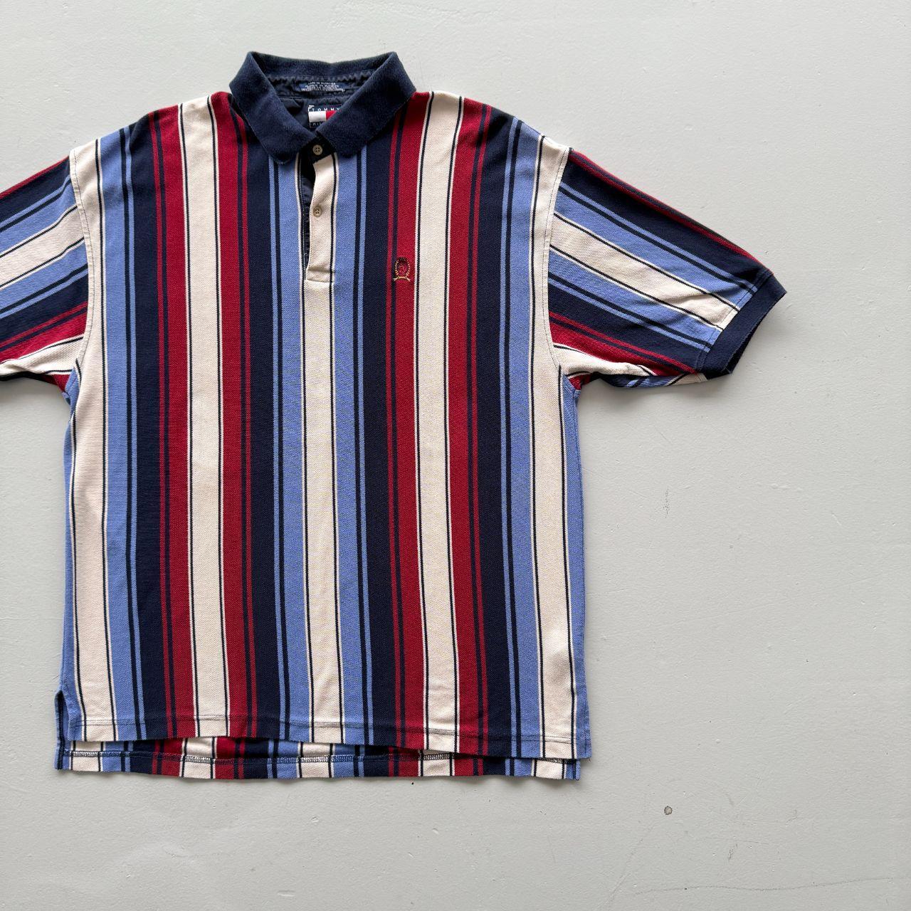 Tommy Hilfiger Striped 90s Vintage Polo Shirt - XL Big