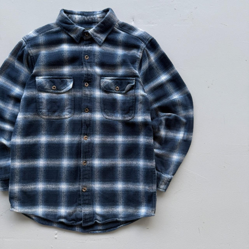 Blue Plaid Field and Stream 90’s Vintage Flannel Shirt - Medium