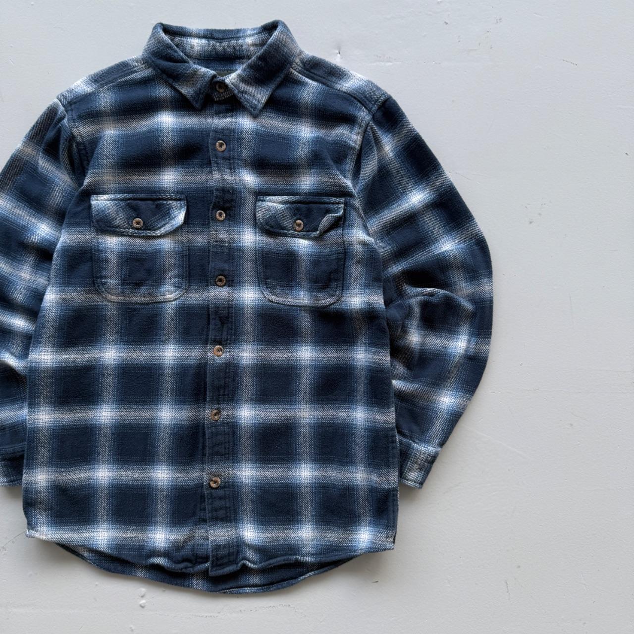 Blue Plaid Field and Stream 90’s Vintage Flannel Shirt - Medium