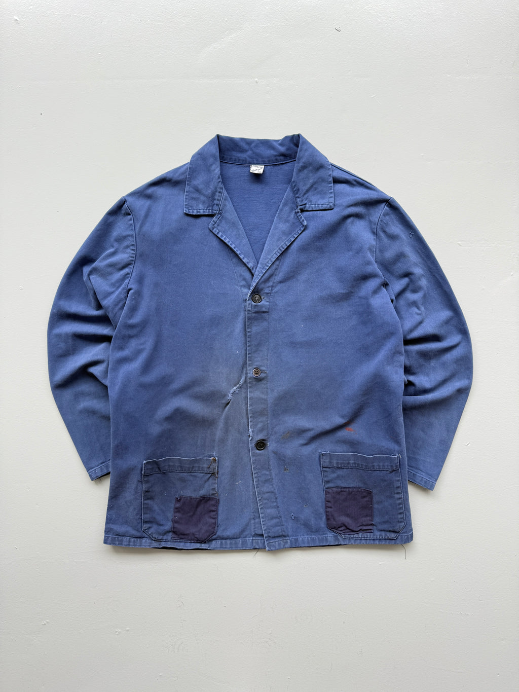 Thrashed Blue Chore Jacket 70's Vintage French Workwear CH138 - Large