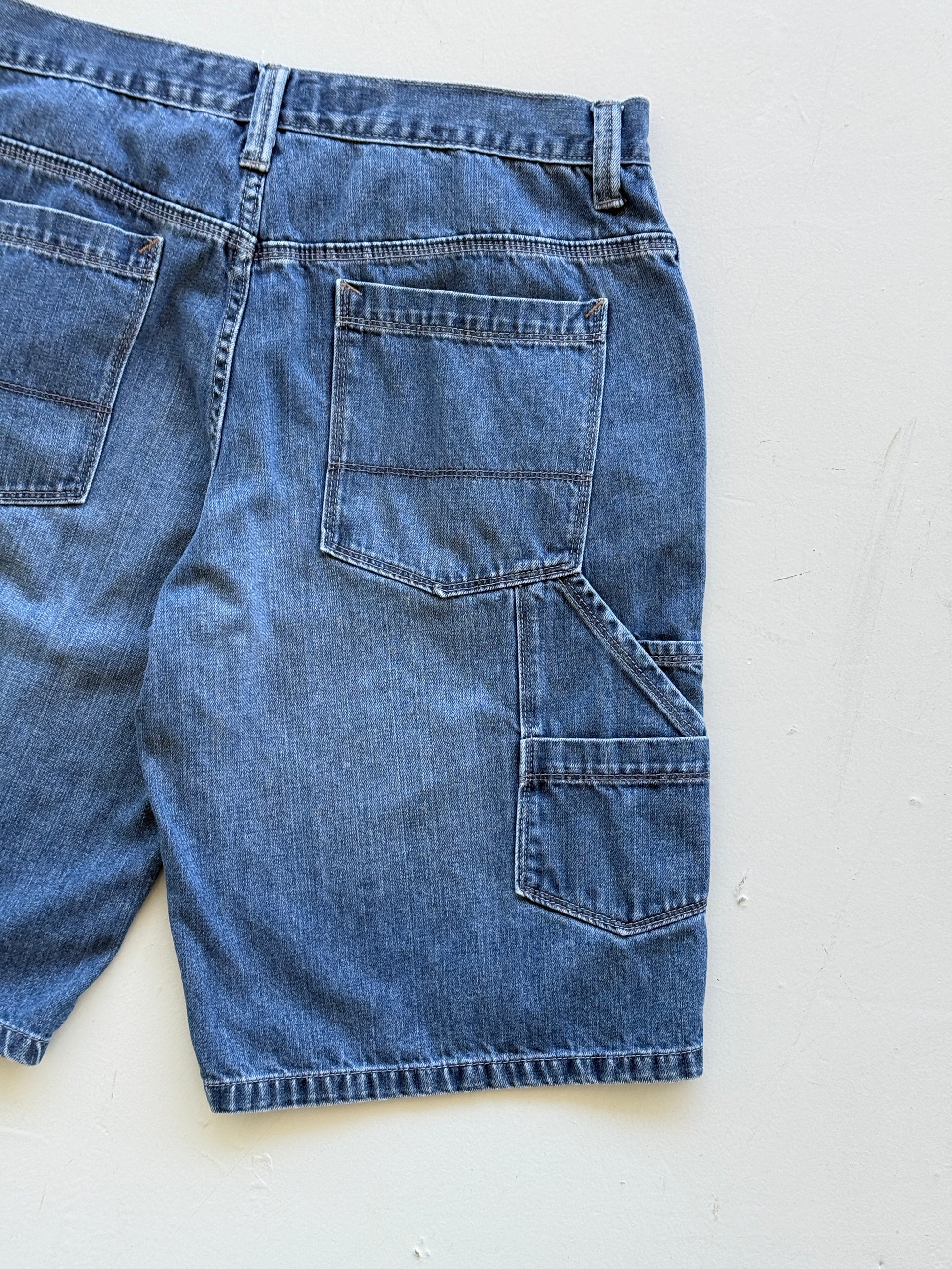 Blue Old Navy 00's Vintage Y2K Baggy Carpenter Denim Shorts - W36 x L12