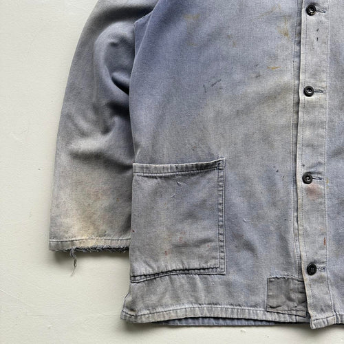 Faded Blue French Workwear 80’s Vintage Chore Jacket CH006 - Large