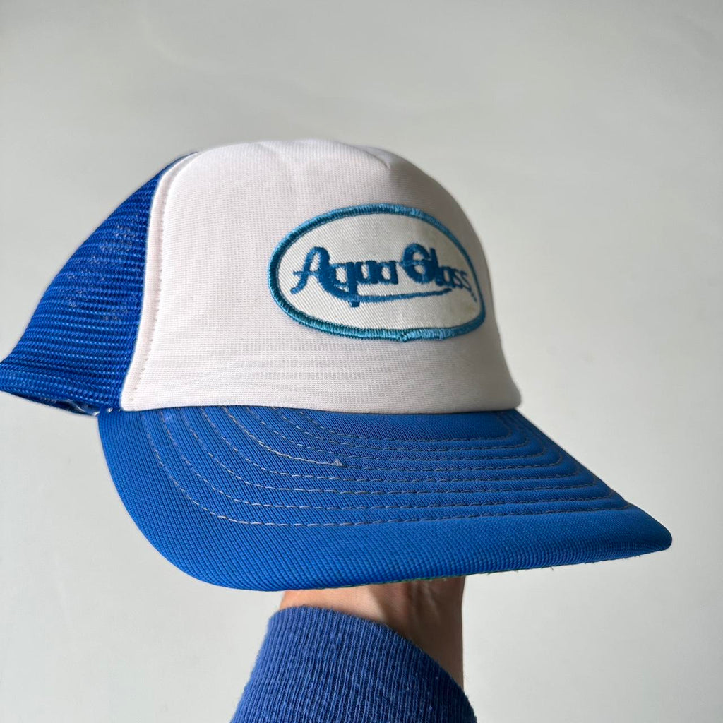Blue / White Aquaglass Mesh and Foam Trucker SnapBack Cap