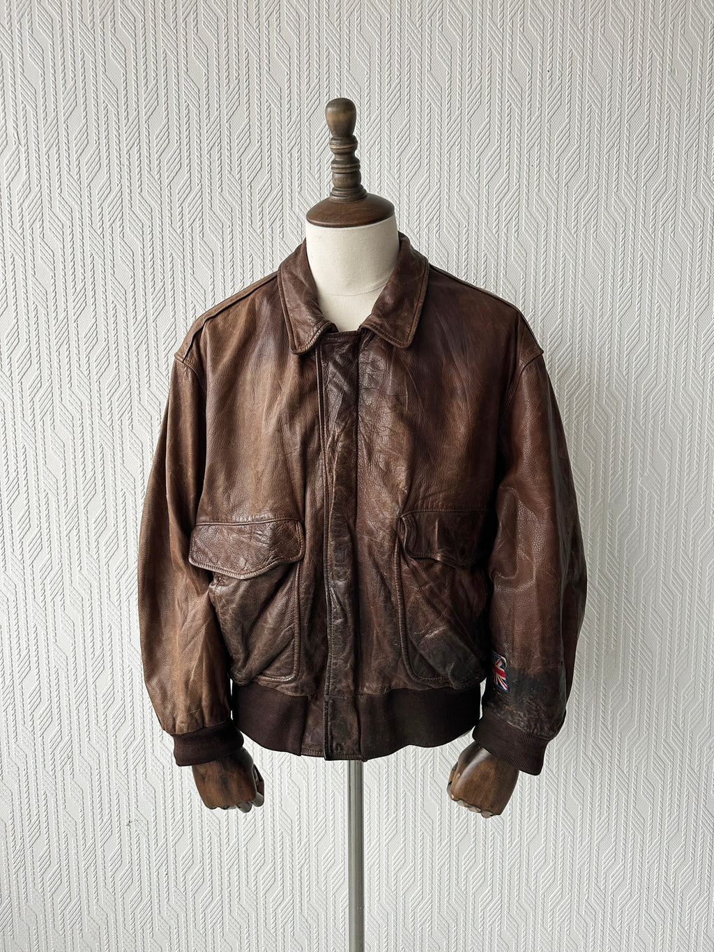 Brown Century A-2 Aviation Leather Jacket Vintage 80's - XL