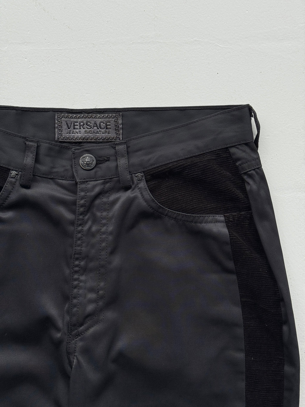 Black Versace Y2K Vintage Low Rise Trousers - W29 x L29
