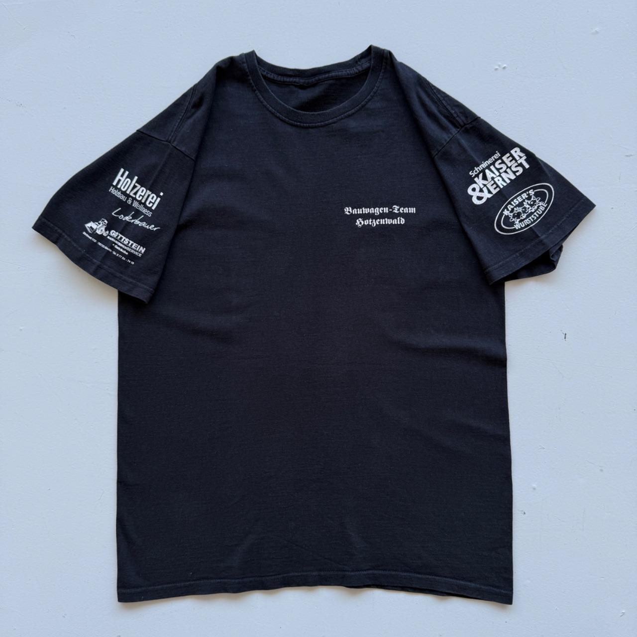 Black German Tourist 00s Vintage Graphic T-Shirt - Large