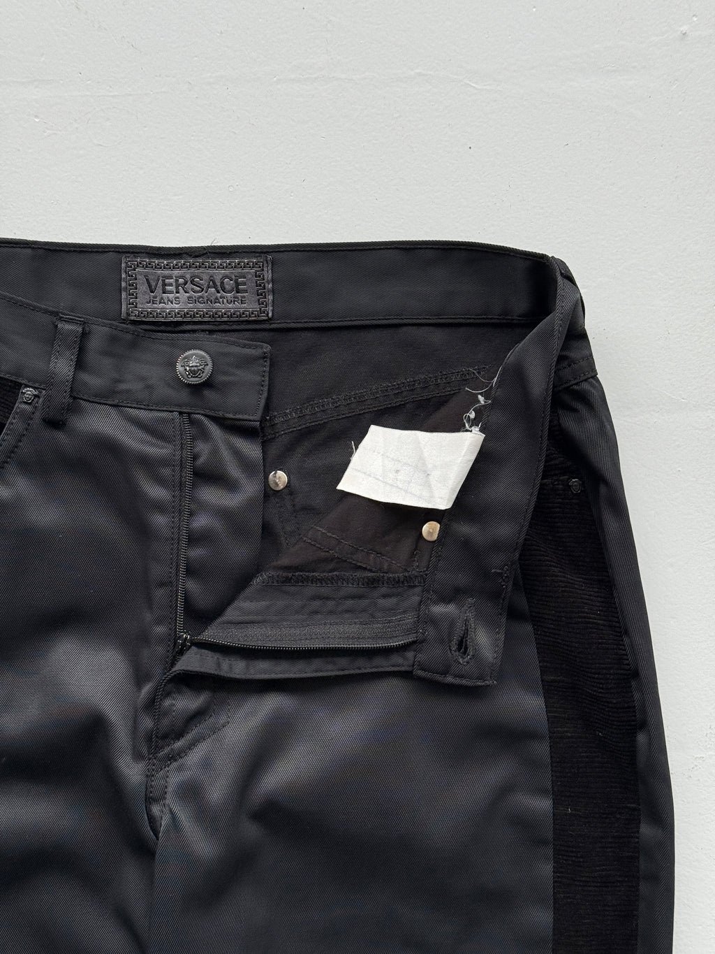 Black Versace Y2K Vintage Low Rise Trousers - W29 x L29