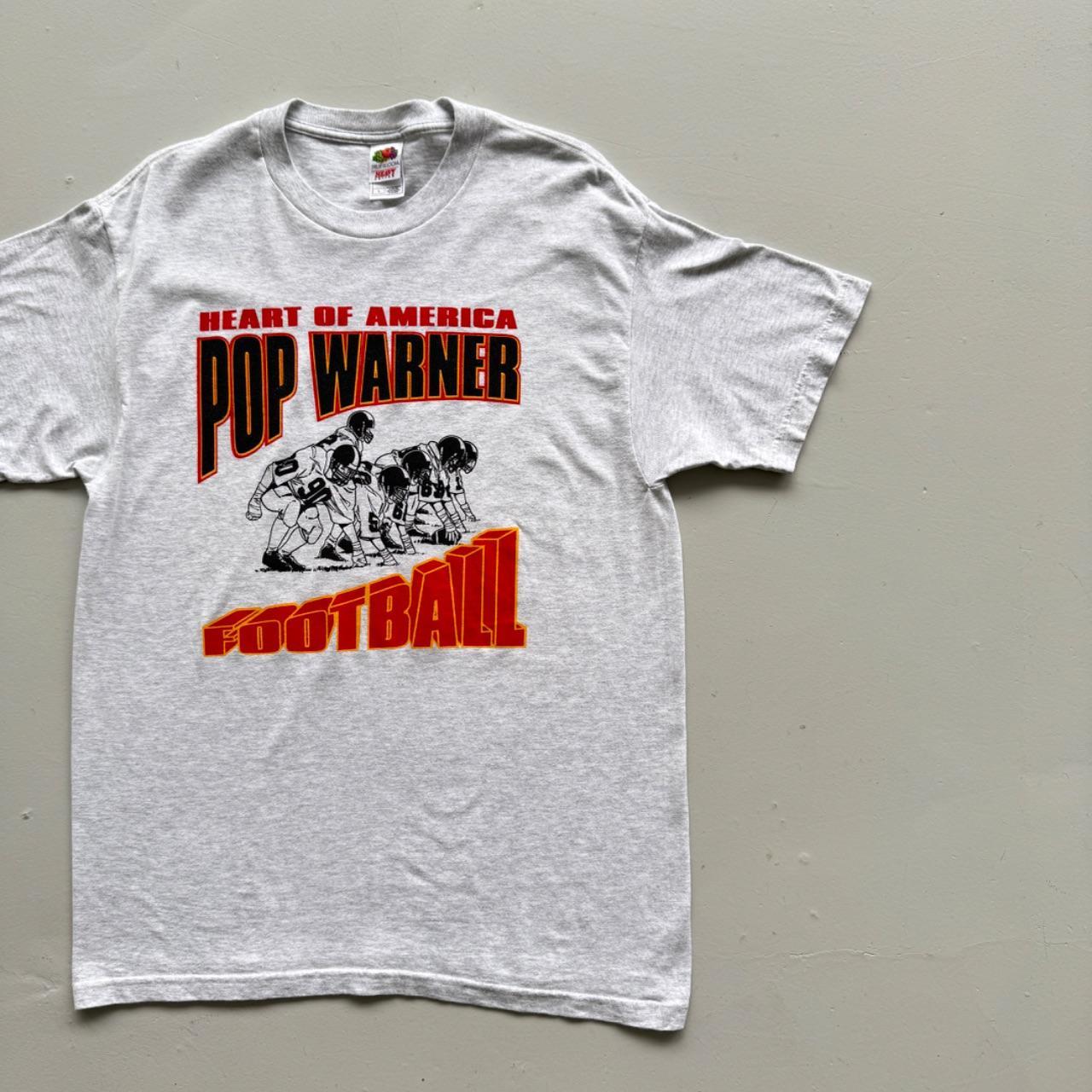 Grey Pop Warner 90s Vintage Graphic T-Shirt - Large