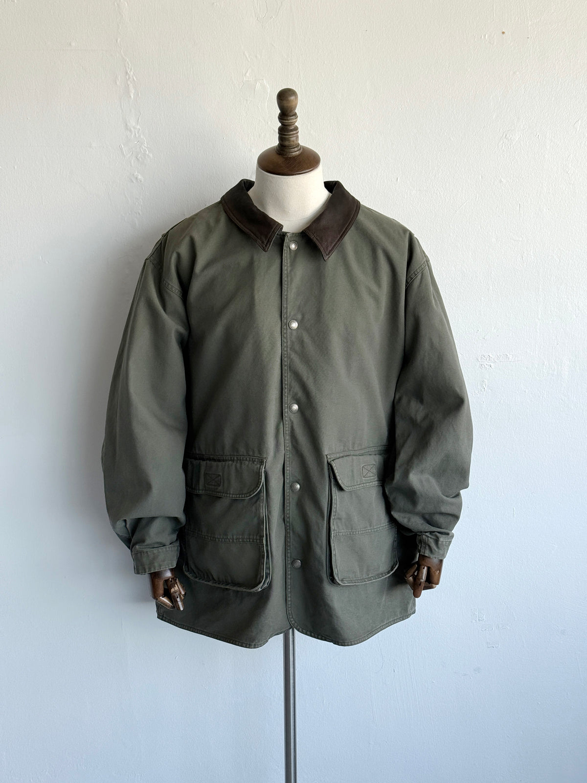 Woolrich Olive Barn Jacket Removable Inner 90s Vintage