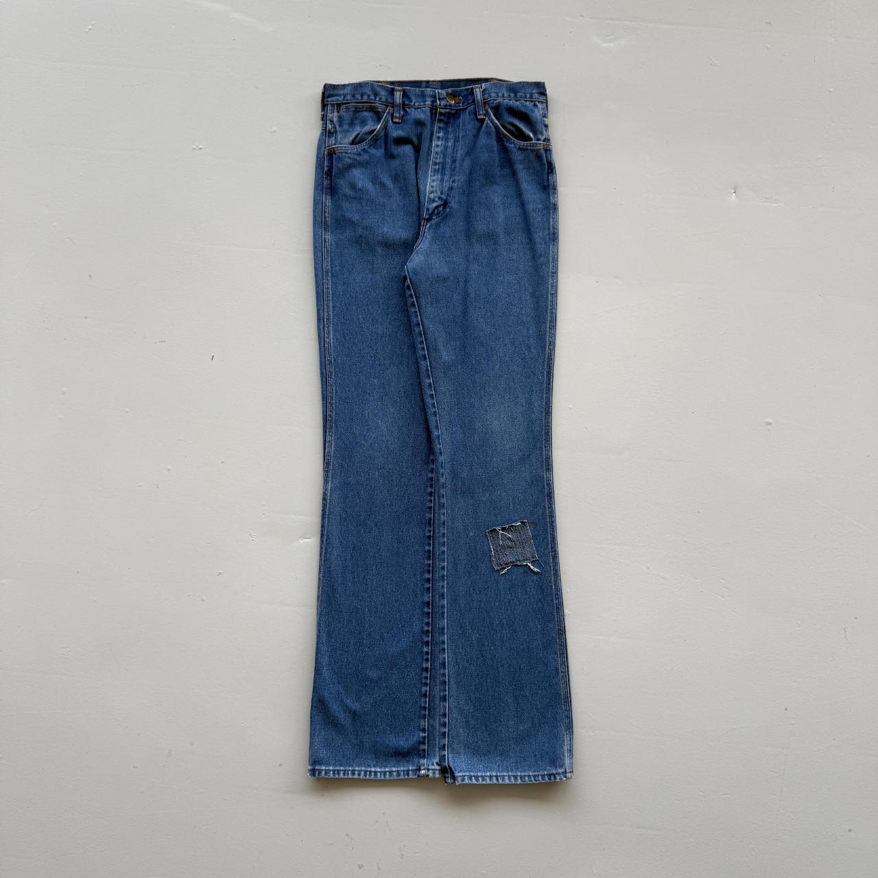 Blue Wrangler 501 Denim 90's Vintage Bootcut / Flared Jeans - 30” x 35”