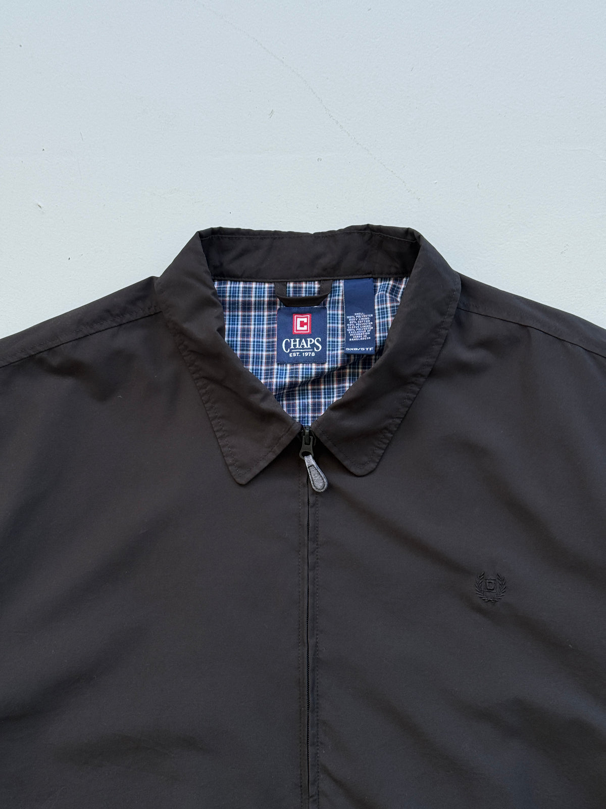 Chaps Ralph Lauren Black Vintage Harrington Jacket - XXL