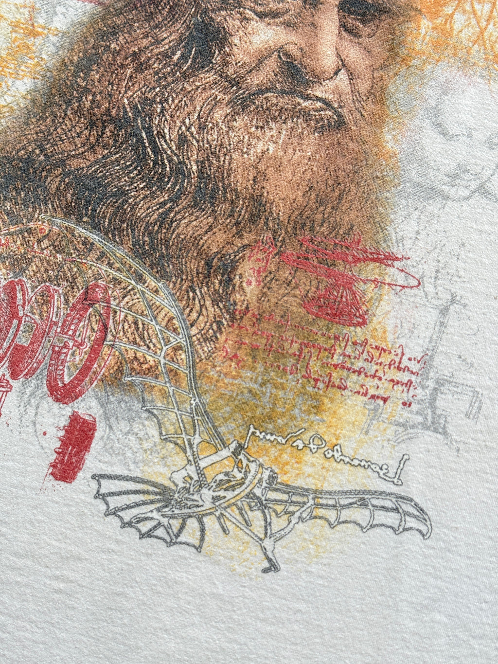 Cream Leonardo DaVinci 00's Vintage Tourist Graphic T-Shirt - XL