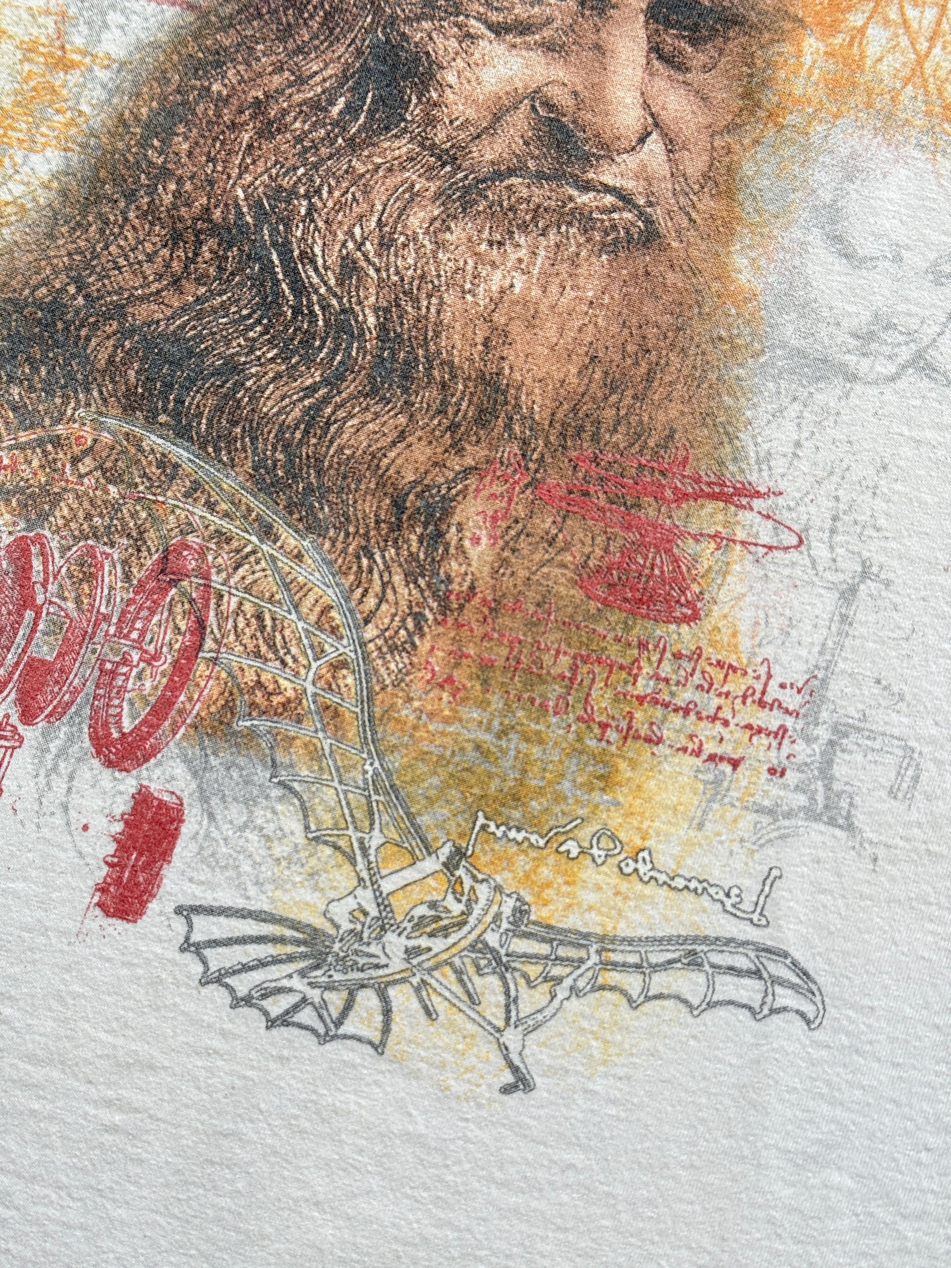 Cream Leonardo DaVinci 00's Vintage Tourist Graphic T-Shirt - XL