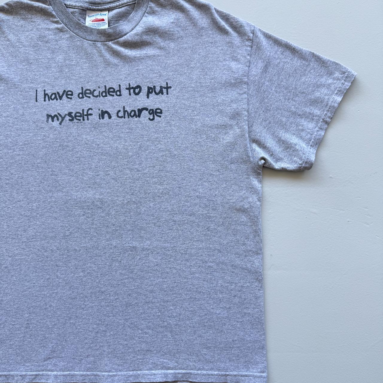 Grey 'I Have Decided To Put Myself In Charge' Vintage 90s T-shirt - XL