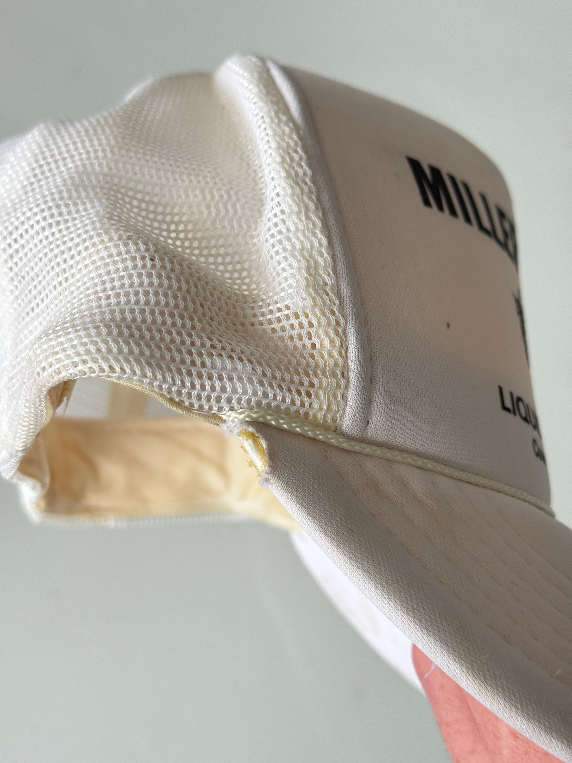 White Miller Oil Co Vintage Foam and Mesh SnapBack Trucker Cap
