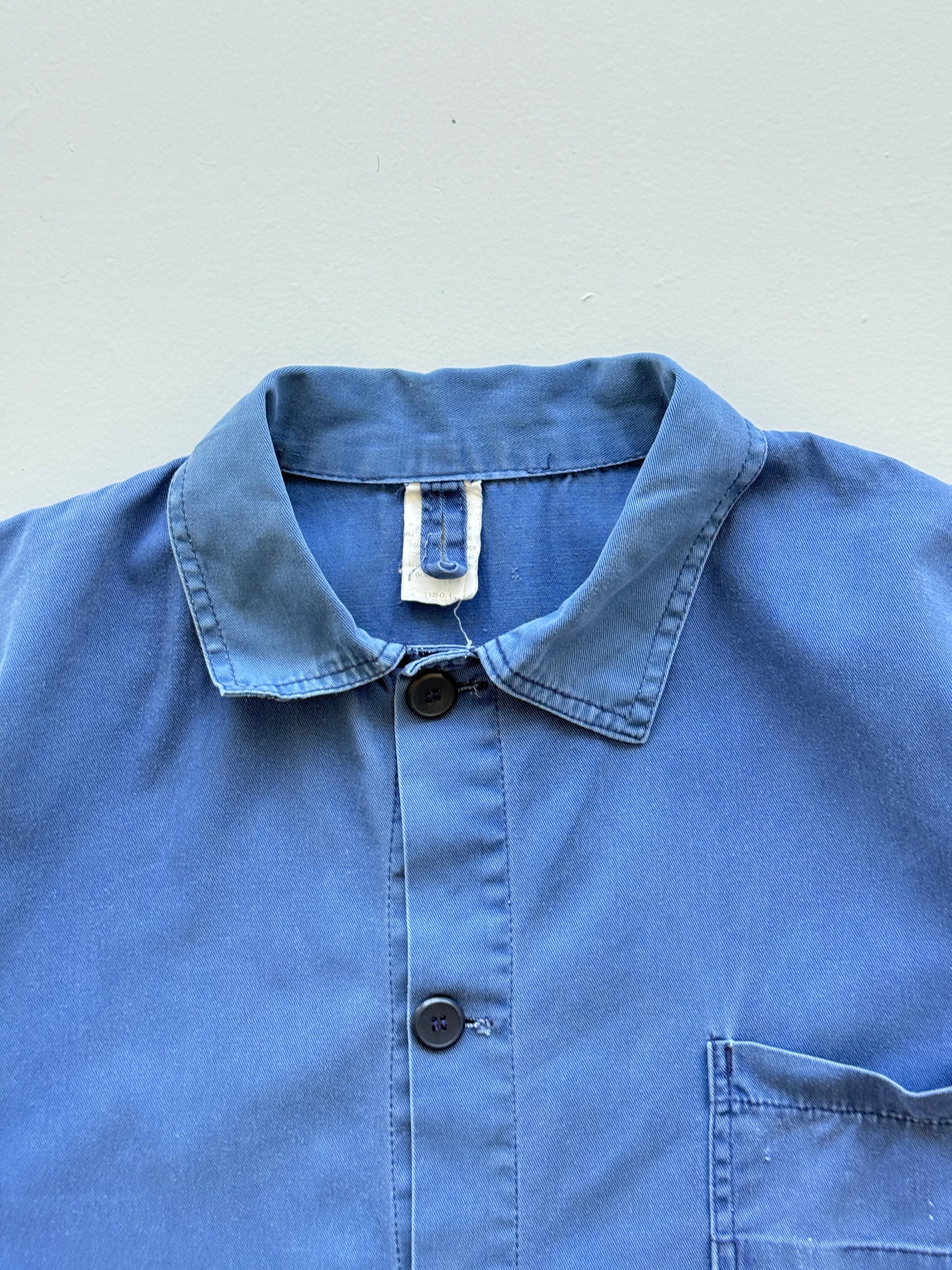 Blue French Vintage Workwear Chore Jacket CH344 - Large