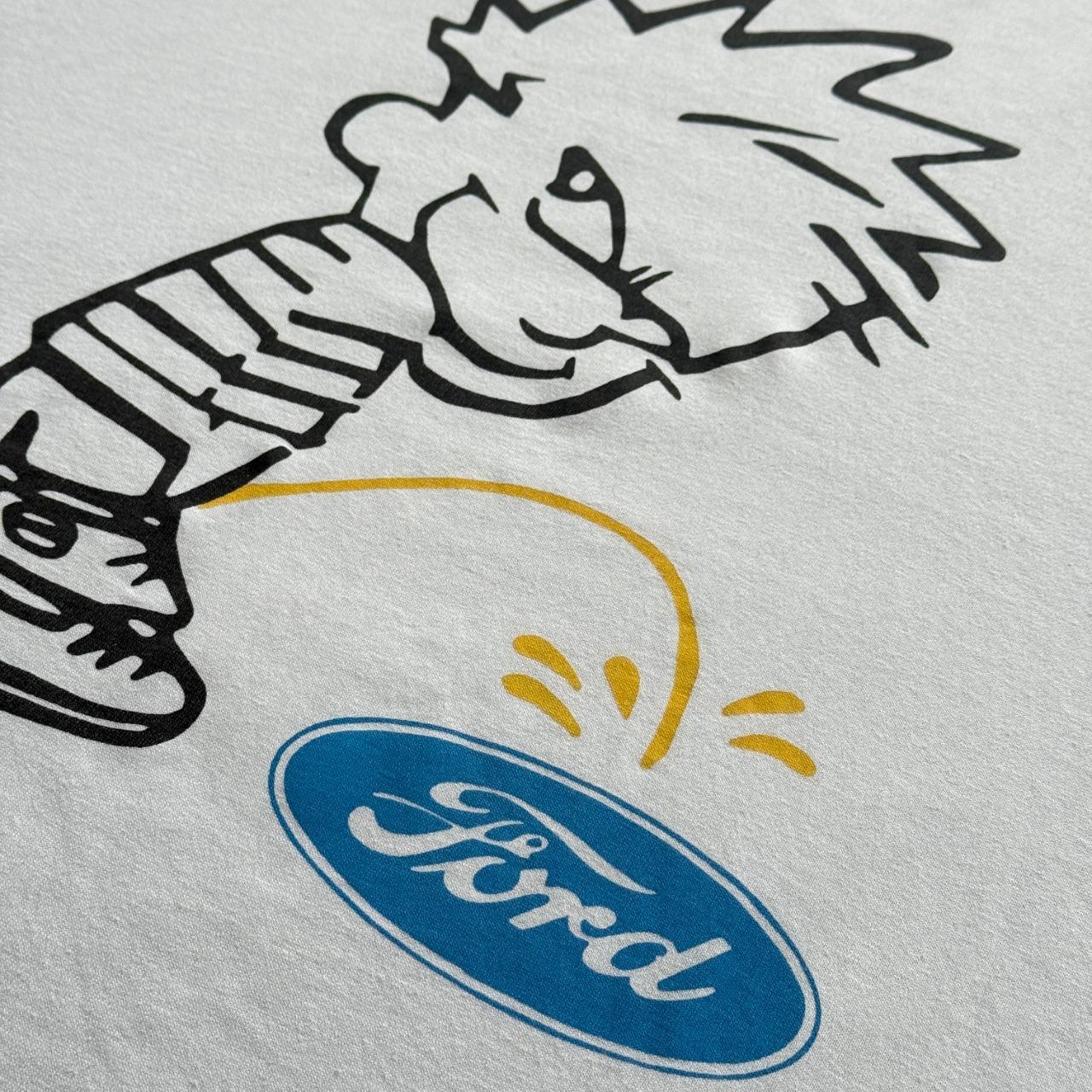 White Cartoon Ford 90s Vintage Graphic T-Shirt - XL